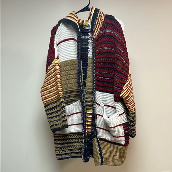 Multicolor Striped Zara Sweater Jacket - Picture 1 of 5